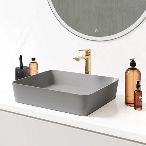 Раковина GROSSMAN Color GR-3016GM (480x370x135) серая матовая Раковина GROSSMAN Color GR-3016GM (480x370x135) серая матовая