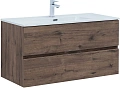 Тумба под раковину Aquanet Алвита New 100 2 ящика, дуб веллингтон табак 00334188 подвесная Тумба под раковину Aquanet Алвита New 100 2 ящика, дуб веллингтон табак 00334188 подвесная