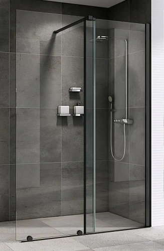 Душевая перегородка ABBER Komfort AG09100B 100 см универсальная, профиль черный, стекло прозрачное Душевая перегородка ABBER Komfort AG09100B 100 см универсальная, профиль черный, стекло прозрачное