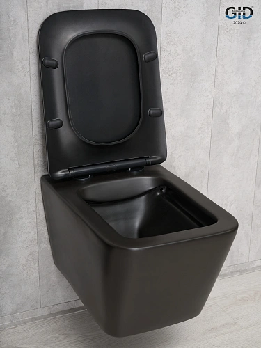 Унитаз подвесной Gid Tr2144Bm 62225Y черный матовый 52x36x33.5 с крышкой микролифт Унитаз подвесной Gid Tr2144Bm 62225Y черный матовый 52x36x33.5 с крышкой микролифт