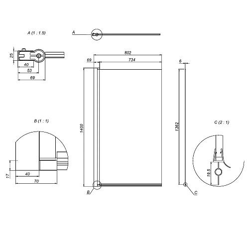 Шторка на ванну AM.PM Gem W90BS-D080-140CT 80х140 поворотная, хром, стекло прозрачное Шторка на ванну AM.PM Gem W90BS-D080-140CT 80х140 поворотная, хром, стекло прозрачное