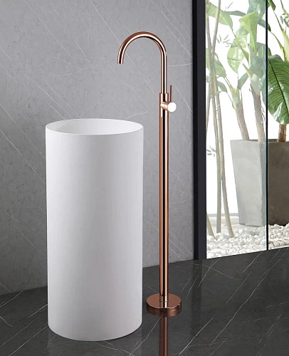 Смеситель для раковины ABBER Wasser Kreis AF8141RG розовое золото Смеситель для раковины ABBER Wasser Kreis AF8141RG розовое золото