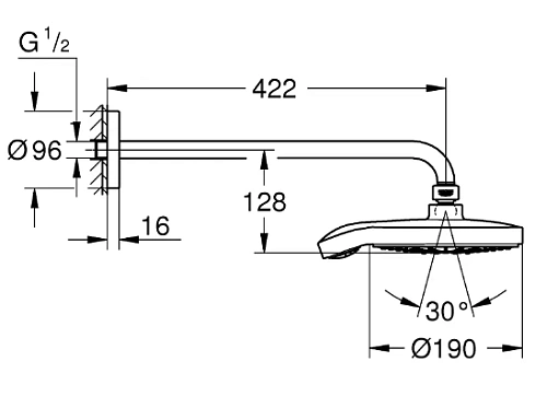 Верхний душ GROHE Power&Soul Cosmopolitan, диаметр 190 мм, белая луна (26172LS0) Верхний душ GROHE Power&Soul Cosmopolitan, диаметр 190 мм, белая луна (26172LS0)