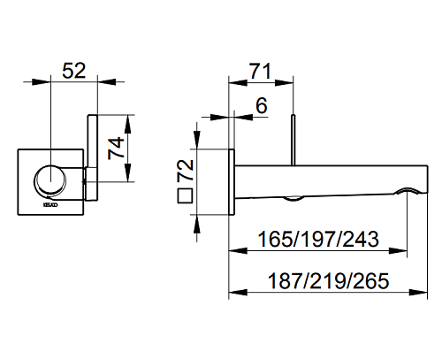 Смеситель для раковины Keuco IXMO 59516172102 265 мм Смеситель для раковины Keuco IXMO 59516172102 265 мм
