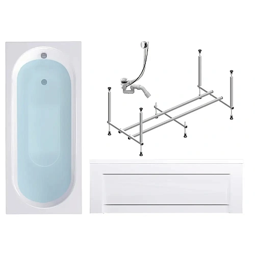 Акриловая ванна Timo ROHA1370 130x70x58 с каркасом, слив-переливом и фронтальной панелью Акриловая ванна Timo ROHA1370 130x70x58 с каркасом, слив-переливом и фронтальной панелью