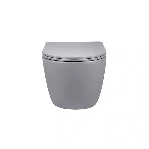 Унитаз подвесной Vincea Globo VT1-14SMG безободковый, матовый серый, ультратонкое сиденье soft-close Унитаз подвесной Vincea Globo VT1-14SMG безободковый, матовый серый, ультратонкое сиденье soft-close