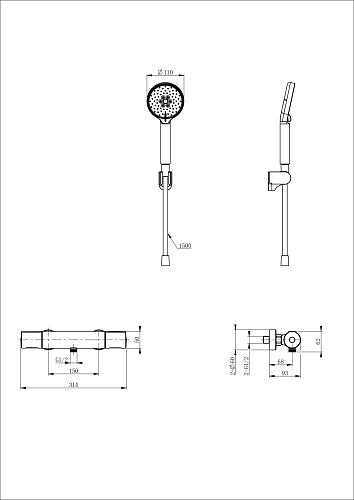 Смеситель для душа Wonzon & Woghand с термостатом, белый матовый (WW-A2006-A-MW) Смеситель для душа Wonzon & Woghand с термостатом, белый матовый (WW-A2006-A-MW)