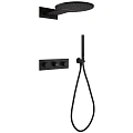 Душевая система ABBER Wasser Kreis AF8151B скрытого монтажа без излива, термостат, черный матовый Душевая система ABBER Wasser Kreis AF8151B скрытого монтажа без излива, термостат, черный матовый
