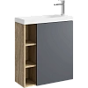 Тумба под раковину AQWELLA Alba 60 см ALB0106RDD+ALB0706GRМ подвесная, дуб давос