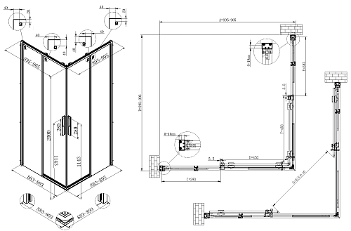Душевой уголок Vincea Ultima VSS-7UL9090CLGM 900x900 вороненая сталь, стекло прозрачное Душевой уголок Vincea Ultima VSS-7UL9090CLGM 900x900 вороненая сталь, стекло прозрачное