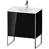Картинка анонса товара «тумба под раковину duravit xsquare xs452304040 напольная 71 см черный глянцевый»
