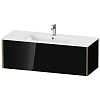 Картинка анонса товара «тумба под раковину duravit xviu xv40280b140 подвесная 121 см черный глянцевый»