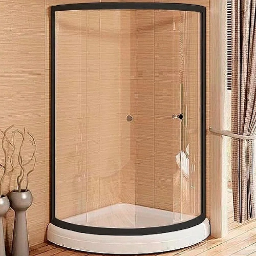 Душевой уголок Radomir Найт 110 1-03-6-0-0-0050 радиальный, стекло прозрачное, поддон с каркасом и сифоном, профиль черный Душевой уголок Radomir Найт 110 1-03-6-0-0-0050 радиальный, стекло прозрачное, поддон с каркасом и сифоном, профиль черный