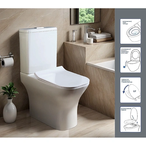 Унитаз напольный Ceruttispa VETTORE Tornado CT10816 безободковый, сиденье микролифт Унитаз напольный Ceruttispa VETTORE Tornado CT10816 безободковый, сиденье микролифт