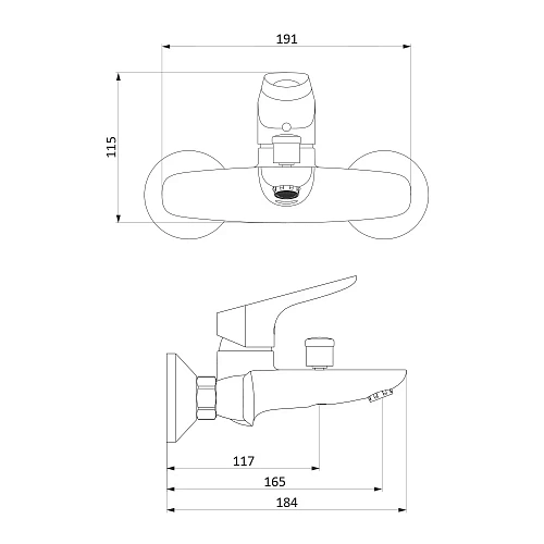 Смеситель для ванны Damixa RedBlu Origin Bit 771000300 черный Смеситель для ванны Damixa RedBlu Origin Bit 771000300 черный