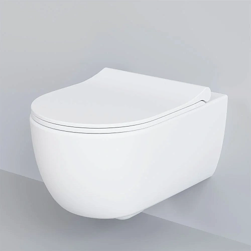 Унитаз подвесной Abner 103T20101R (545x360x330) белый матовый безободковый с тонкой крышкой 103T20101R-102T20101S Унитаз подвесной Abner 103T20101R (545x360x330) белый матовый безободковый с тонкой крышкой 103T20101R-102T20101S