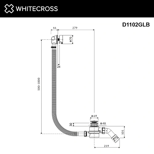 Слив-перелив WHITECROSS FILL D1102GLB брашированное золото Слив-перелив WHITECROSS FILL D1102GLB брашированное золото