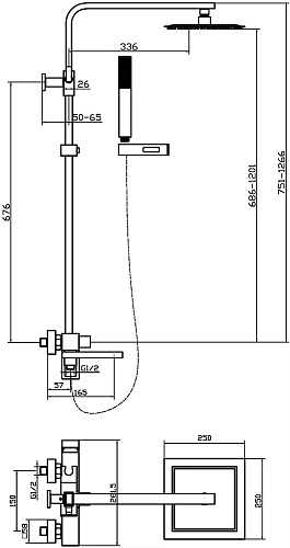 Душевая система STWORKI Нюборг NU-04cr 553343 Душевая система STWORKI Нюборг NU-04cr 553343