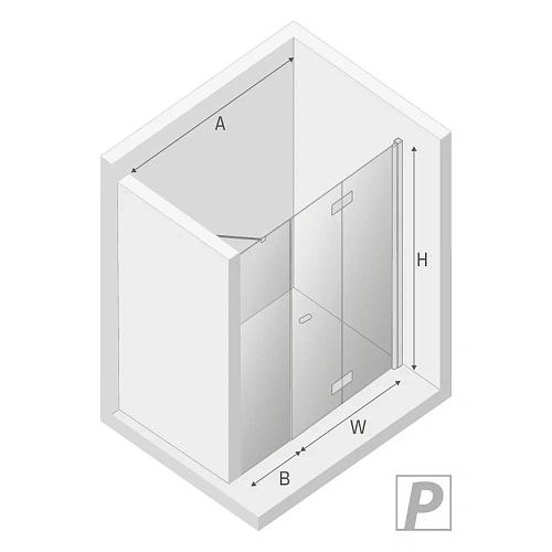 Душевая дверь NEW TRENDY NEW SOLEO PLUS R 110x195 D-0152A/D-0094B хром Душевая дверь NEW TRENDY NEW SOLEO PLUS R 110x195 D-0152A/D-0094B хром