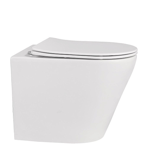 Унитаз приставной ABBER Bequem AC1113 белый, безободковый с крышкой микролифт Унитаз приставной ABBER Bequem AC1113 белый, безободковый с крышкой микролифт