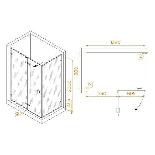 Душевой уголок RGW SV-040B 1400x900 мм 353204049-14 черный Easy Clean Душевой уголок RGW SV-040B 1400x900 мм 353204049-14 черный Easy Clean