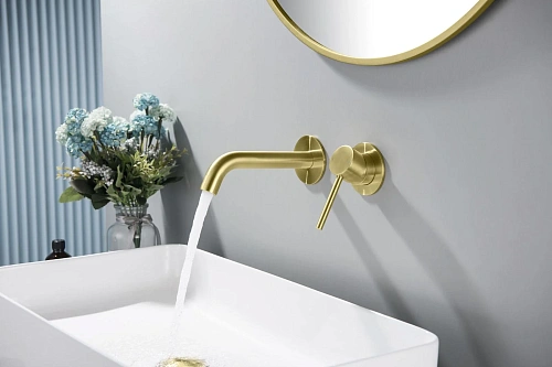 Смеситель для раковины Timo Saona 2372/17SM встраиваемый золото матовое Смеситель для раковины Timo Saona 2372/17SM встраиваемый золото матовое