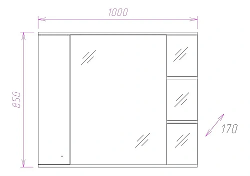 Зеркальный шкаф Onika ЭЛЬБРУС 100.02 правый 210004 Зеркальный шкаф Onika ЭЛЬБРУС 100.02 правый 210004
