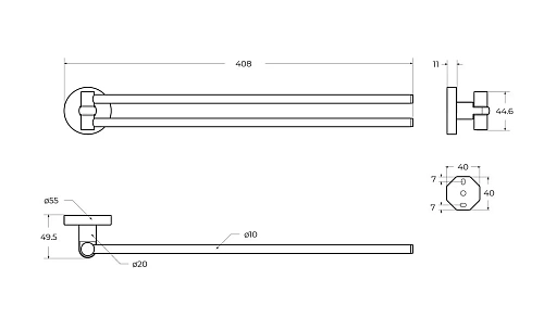 Полотенцедержатель CEZARES RELAX-THD-S-IN сатин Полотенцедержатель CEZARES RELAX-THD-S-IN сатин