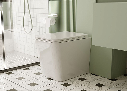 Унитаз приставной ABBER Rechteck AC1211 белый, безободковый с крышкой микролифт Унитаз приставной ABBER Rechteck AC1211 белый, безободковый с крышкой микролифт