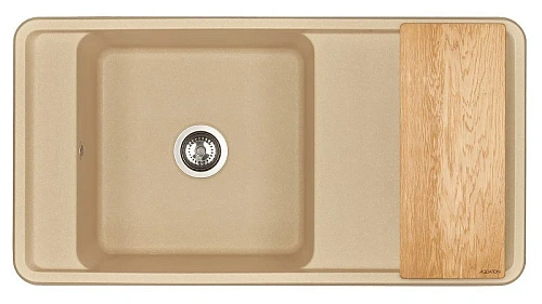 Кухонная мойка Aquaton Беллис 97 1A725132BS260 из литого мрамора, латте Кухонная мойка Aquaton Беллис 97 1A725132BS260 из литого мрамора, латте