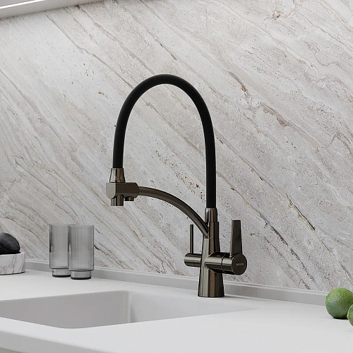 Смеситель для кухни Sancos Eri SC4001GG под фильтр, вороненая сталь Смеситель для кухни Sancos Eri SC4001GG под фильтр, вороненая сталь