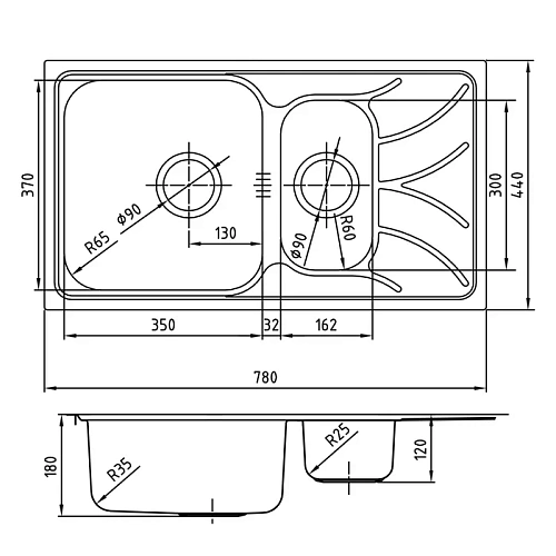 Кухонная мойка IDDIS Arro S (ARR78S1i77S), нержавеющая сталь, шелк, 1 1/2, 780x440 Кухонная мойка IDDIS Arro S (ARR78S1i77S), нержавеющая сталь, шелк, 1 1/2, 780x440