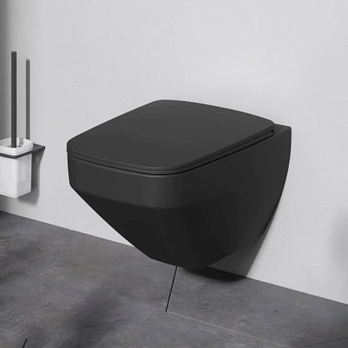 Унитаз подвесной AM.PM Inspire V2.0 C50A1700MBSC FlashClean с сиденьем микролифт, черный матовый Унитаз подвесной AM.PM Inspire V2.0 C50A1700MBSC FlashClean с сиденьем микролифт, черный матовый