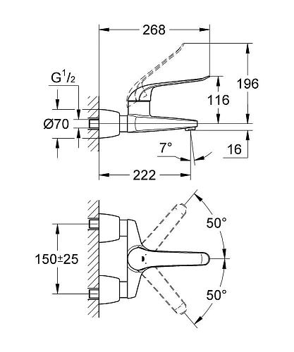Смеситель для раковины GROHE Euroeco Special (вынос 220 мм, длина рычага 170 мм), хром (32779000) Смеситель для раковины GROHE Euroeco Special (вынос 220 мм, длина рычага 170 мм), хром (32779000)