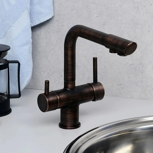 Смеситель для кухни WasserKRAFT A8047 под фильтр темная бронза Смеситель для кухни WasserKRAFT A8047 под фильтр темная бронза