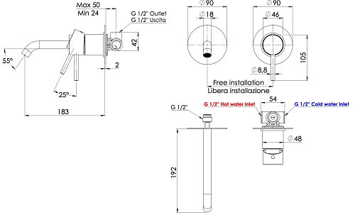 Смеситель для раковины Remer X Style X15LCNO, черный матовый Смеситель для раковины Remer X Style X15LCNO, черный матовый