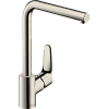 Смеситель для кухни hansgrohe Focus с L-образным поворотным изливом, сталь 31817800