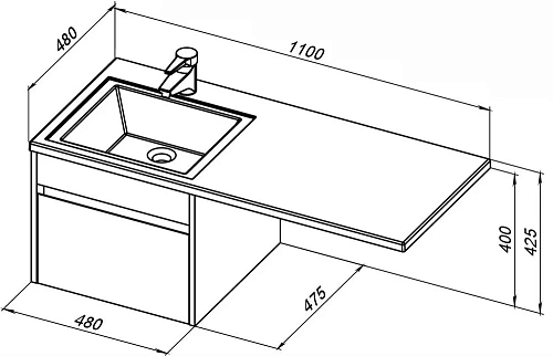 Тумба под раковину Aquanet Токио 48 белый (подвесная, 1 ящик) 00236915 Тумба под раковину Aquanet Токио 48 белый (подвесная, 1 ящик) 00236915