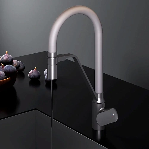 Смеситель для кухни AM.PM Like F8007825 с каналом для питьевой воды и гибким изливом, черный/серый Смеситель для кухни AM.PM Like F8007825 с каналом для питьевой воды и гибким изливом, черный/серый