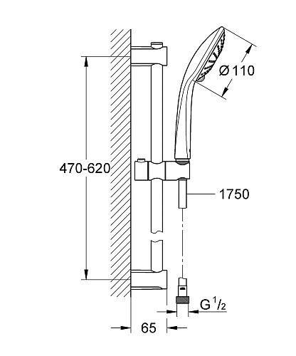 Душевой гарнитур GROHE Vitalio Joy Massage, 600 мм (27333000) Душевой гарнитур GROHE Vitalio Joy Massage, 600 мм (27333000)
