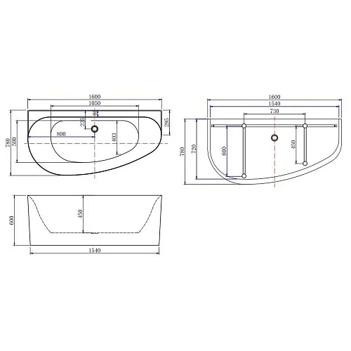 Акриловая ванна Allen Brau Priority 160x78 2.31005.20B/AM антрацит/белый глянцевый Акриловая ванна Allen Brau Priority 160x78 2.31005.20B/AM антрацит/белый глянцевый