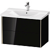 Картинка анонса товара «тумба под раковину duravit xviu xv41160b140 подвесная 81 см черный глянцевый»