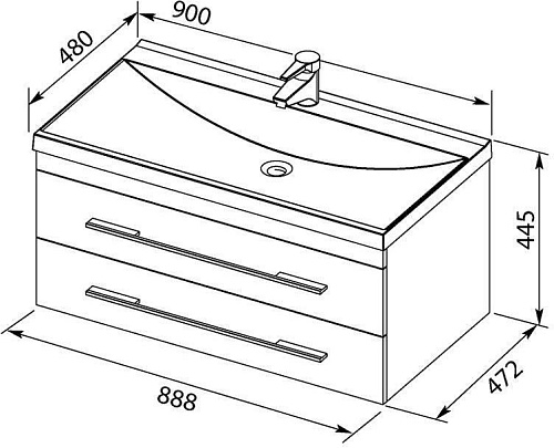 Раковина Aquanet Нота 90 NEW 00204119 Раковина Aquanet Нота 90 NEW 00204119