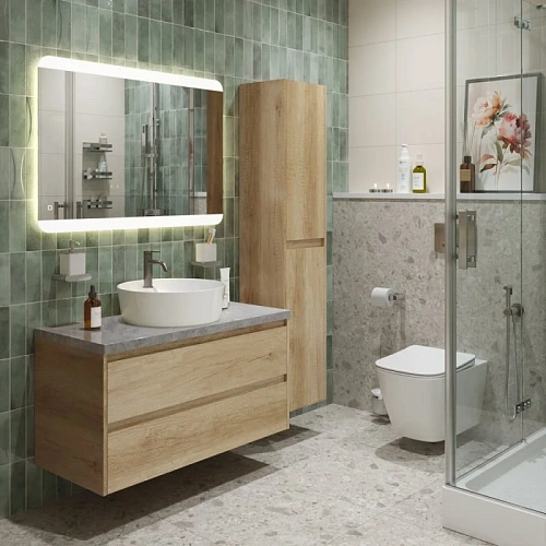 Тумба со столешницей и раковиной BelBagno KRAFT 80 kraft80rnn-kepmgl-1306-set подвесная KRAFT80RNN-KEPMGL-1306-SET Тумба со столешницей и раковиной BelBagno KRAFT 80 kraft80rnn-kepmgl-1306-set подвесная KRAFT80RNN-KEPMGL-1306-SET