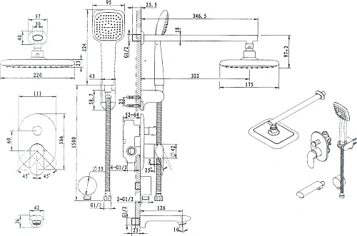 Душевая система STWORKI HDA1814YR3 586148 Душевая система STWORKI HDA1814YR3 586148