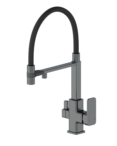 Смеситель для кухни Wonzon & Woghand с гибким изливом и подключением фильтра, темный графит (WW-88458012-BGM ) Смеситель для кухни Wonzon & Woghand с гибким изливом и подключением фильтра, темный графит (WW-88458012-BGM )