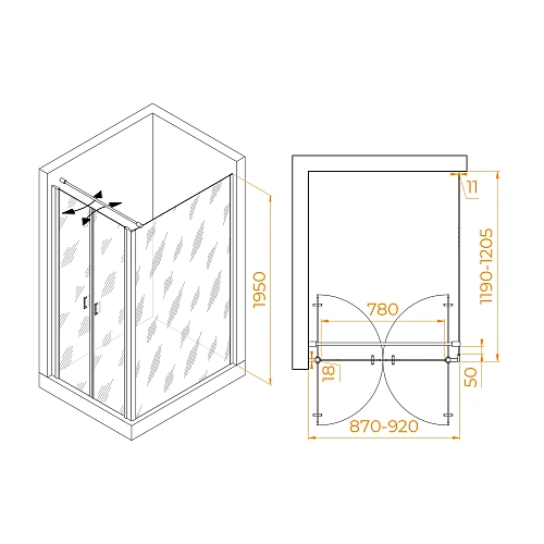 Душевой уголок RGW PA-144B (PA-104B+Z-050-2B+O-104B) 900x1200 мм 060814492-014 черный Easy Clean Душевой уголок RGW PA-144B (PA-104B+Z-050-2B+O-104B) 900x1200 мм 060814492-014 черный Easy Clean