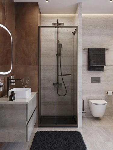 Душевая дверь CEZARES LUX-B-FS-1-70-C-GM 70 см, профиль оружейная сталь, стекло прозрачное Душевая дверь CEZARES LUX-B-FS-1-70-C-GM 70 см, профиль оружейная сталь, стекло прозрачное