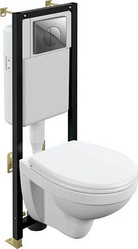 Комплект унитаза Cersanit NATURE с инсталляцией CO DPL EO + BLACK + LEON хром глянцевый A64230 Комплект унитаза Cersanit NATURE с инсталляцией CO DPL EO + BLACK + LEON хром глянцевый A64230