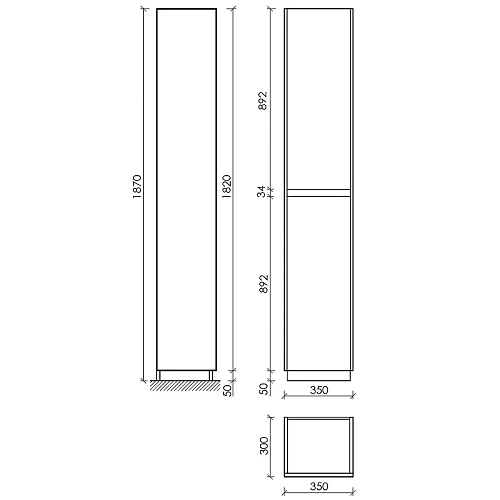 Шкаф-пенал Sancos Libra Floor PLB35FW напольный, белый глянец, 350х300х1870 мм Шкаф-пенал Sancos Libra Floor PLB35FW напольный, белый глянец, 350х300х1870 мм